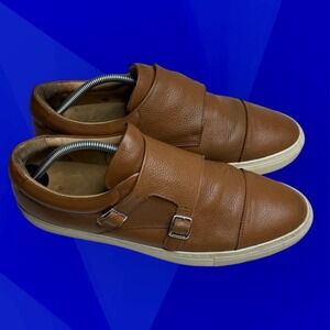 TAFT Monk Strap Slip On Sneakers Mens Brown Leather Double Monk Strap Shoes 11